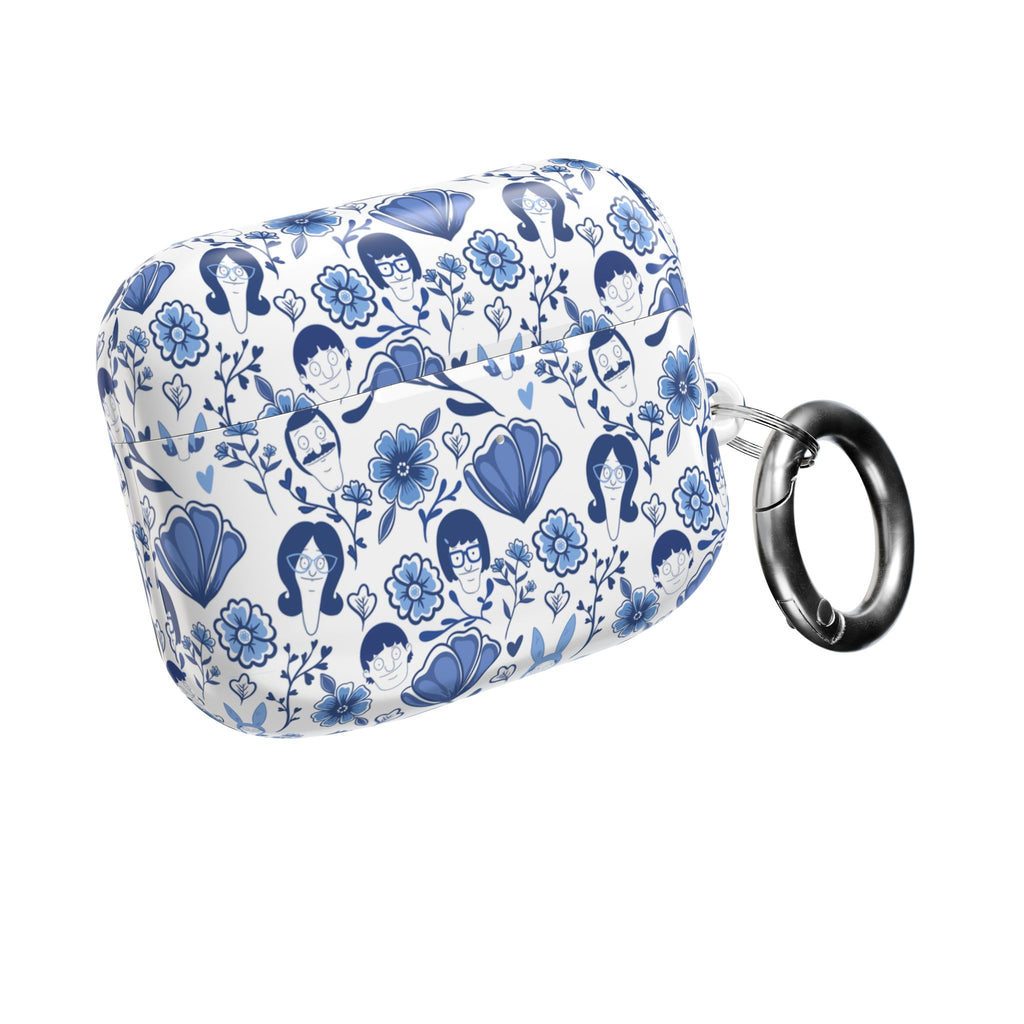 Bobs Burgers Inspired Floral AirPod Cases, Cute Earbud Holder, Blue Flower Protective Cover, Gift for Music Lovers, Trendy Tech Accessory