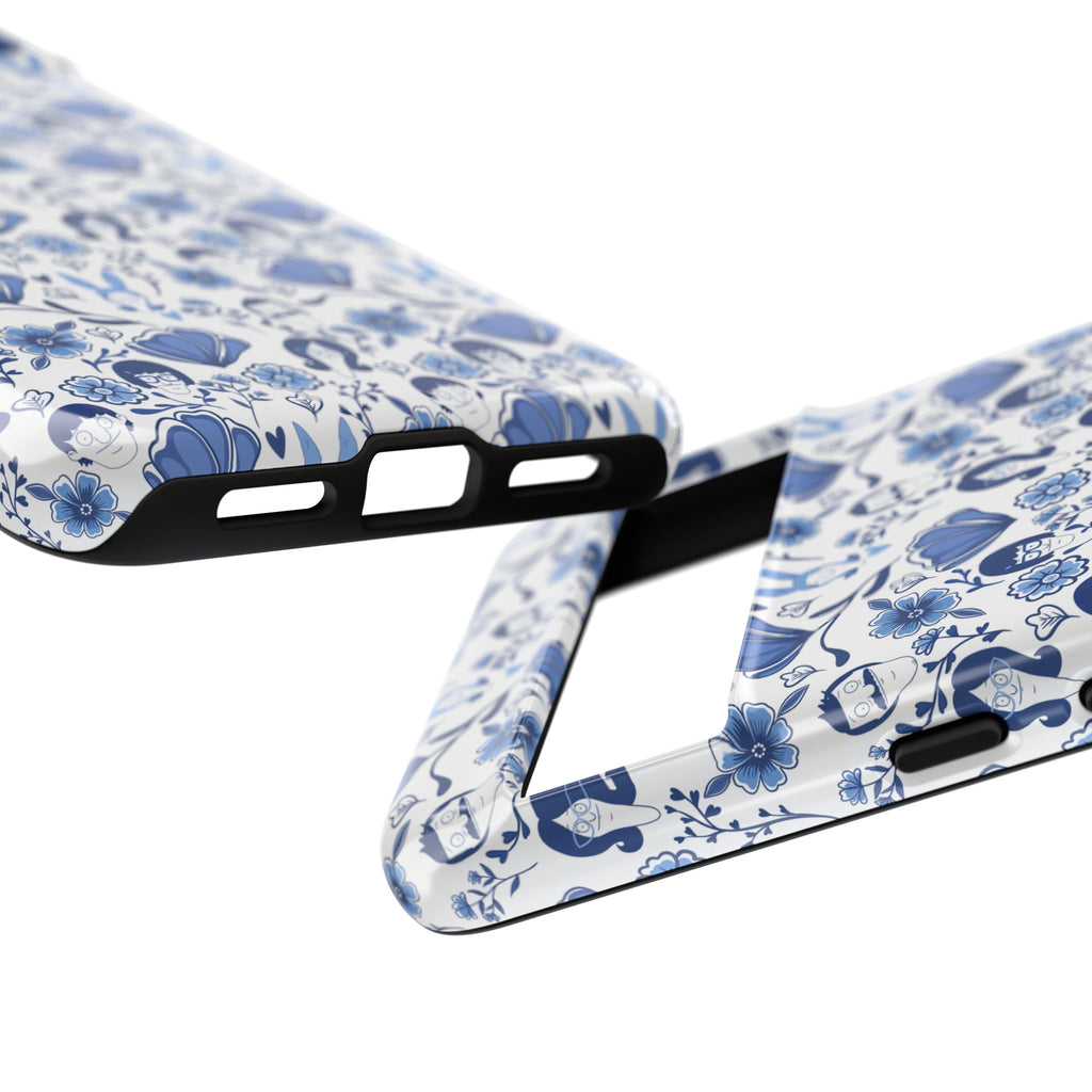 Bob's Burgers Inspired Blue Fine China Floral Tough Phone Case for iPhone, Google, and Samsung