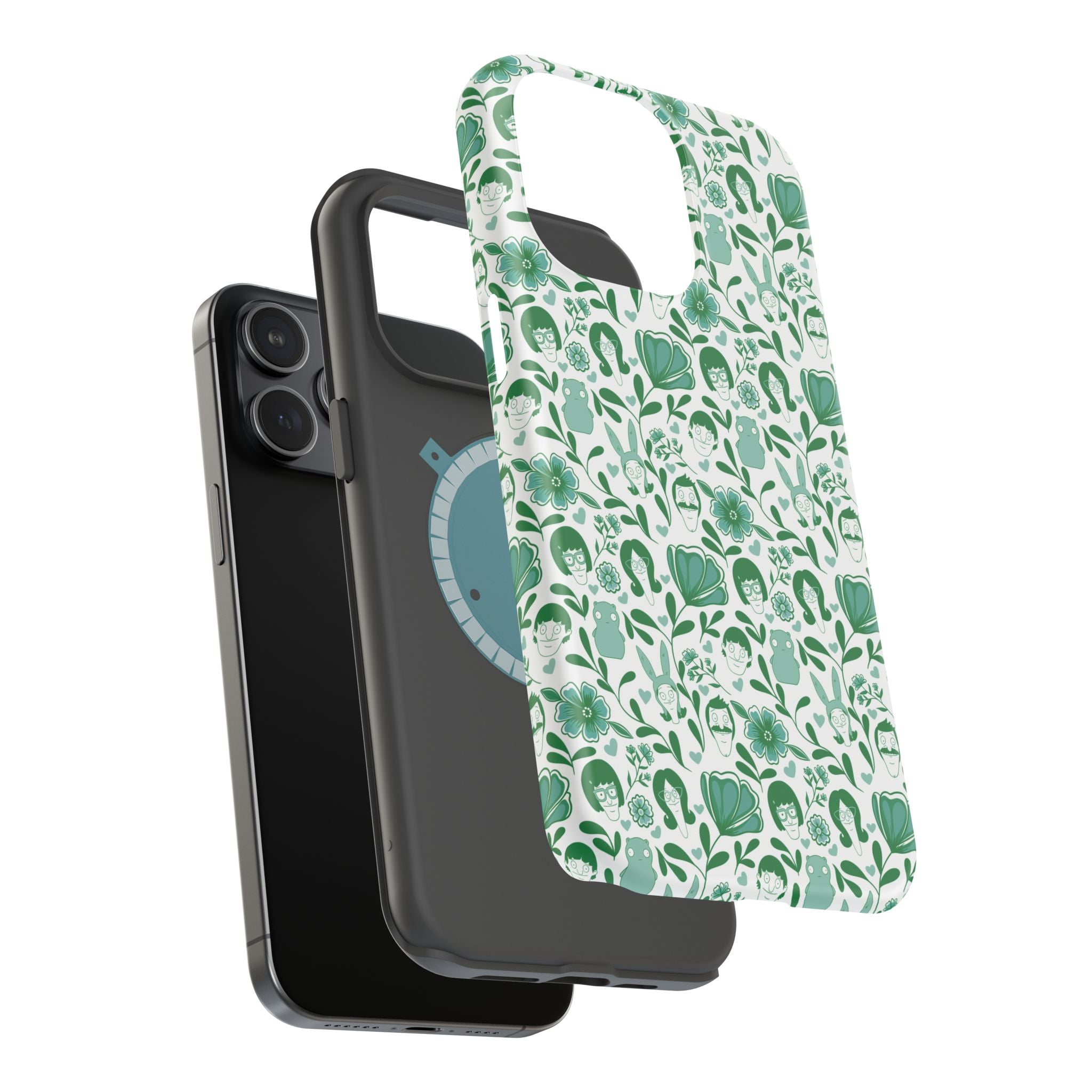 Belcher's Fine China iPhone Case V1 Green – Magnetic Impact-Resistant