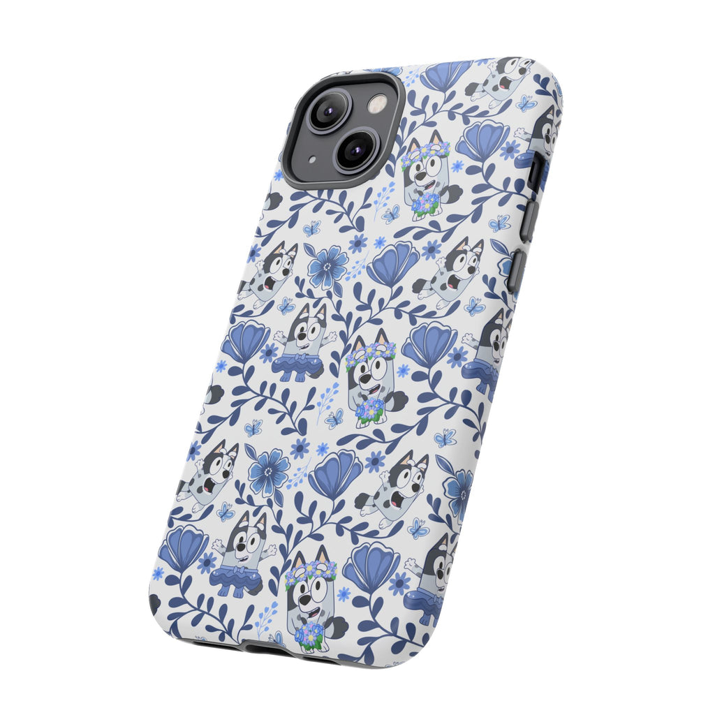 Cute Dog-Themed Phone Case, Floral Phone Cover, Gift for Dog Lovers, Pet Owner Accessories, Trendy Mobile Cases
