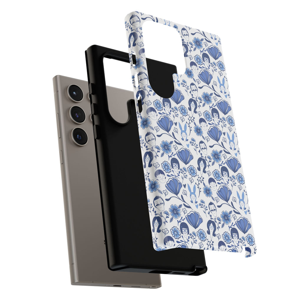 Bob's Burgers Inspired Blue Fine China Floral Tough Phone Case for iPhone, Google, and Samsung