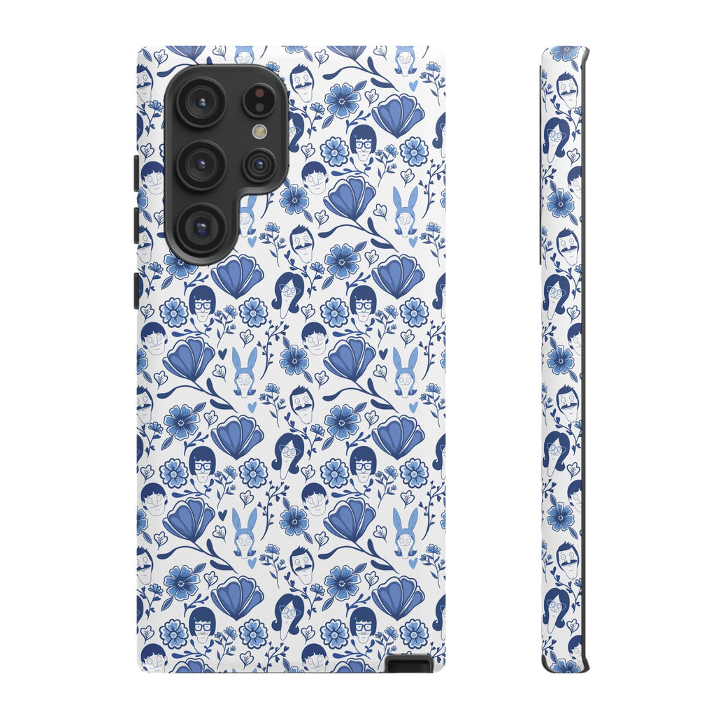 Bob's Burgers Inspired Blue Fine China Floral Tough Phone Case for iPhone, Google, and Samsung