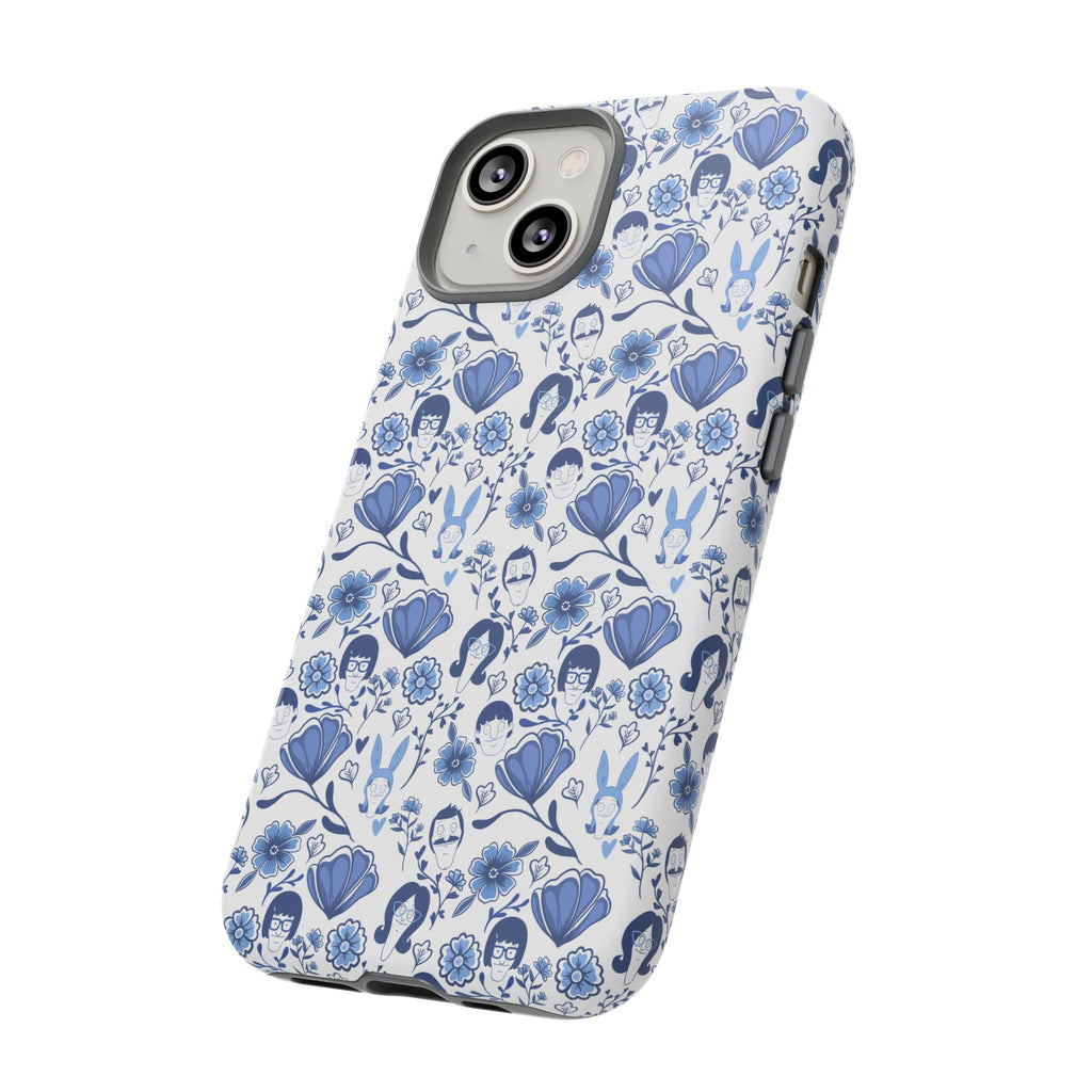 Bob's Burgers Inspired Blue Fine China Floral Tough Phone Case for iPhone, Google, and Samsung