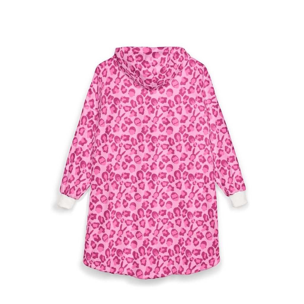 Belchers Leopard Print Hooded Blanket Pink Edition