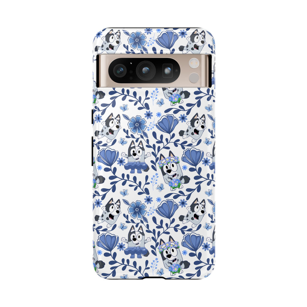 Cute Dog-Themed Phone Case, Floral Phone Cover, Gift for Dog Lovers, Pet Owner Accessories, Trendy Mobile Cases