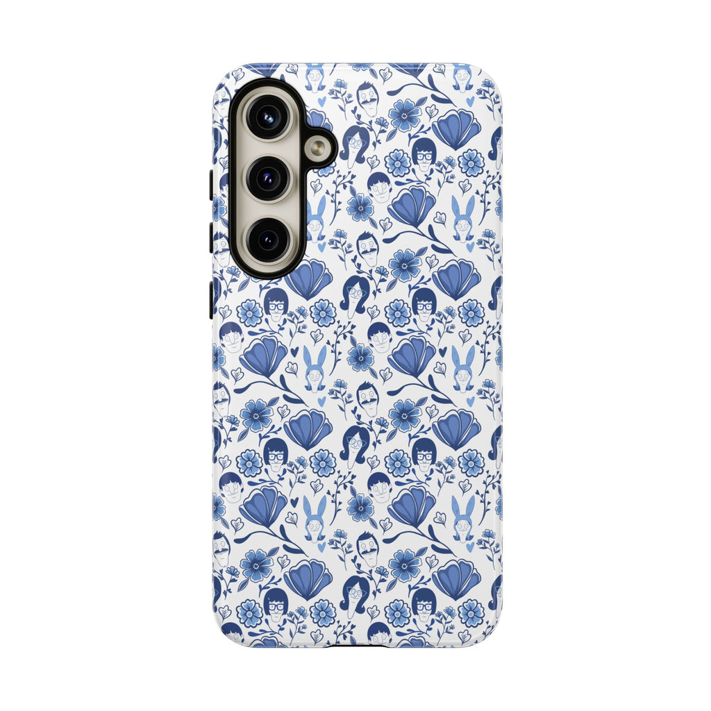 Bob's Burgers Inspired Blue Fine China Floral Tough Phone Case for iPhone, Google, and Samsung