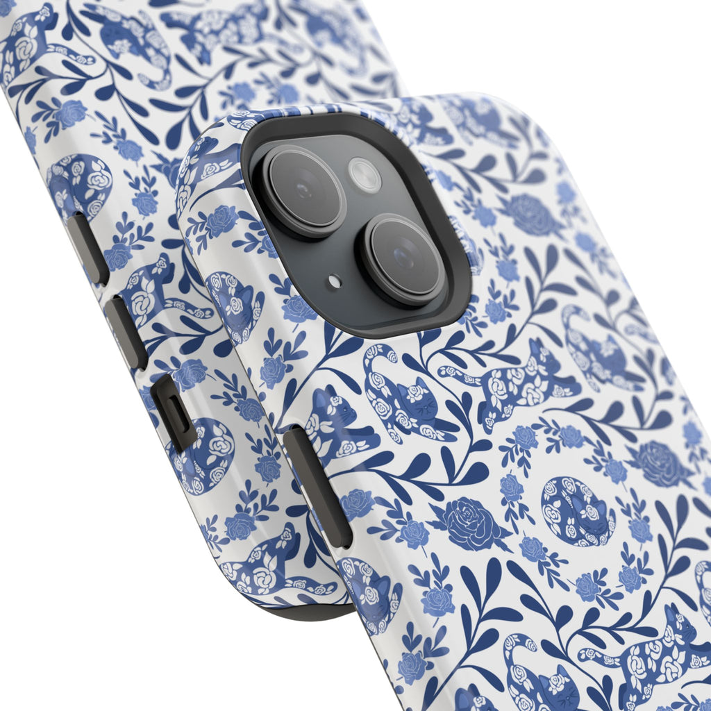 Floral Kitty Fine China iPhone Case  – Magnetic Impact-Resistant