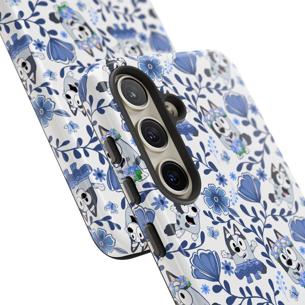 Cute Dog-Themed Phone Case, Floral Phone Cover, Gift for Dog Lovers, Pet Owner Accessories, Trendy Mobile Cases