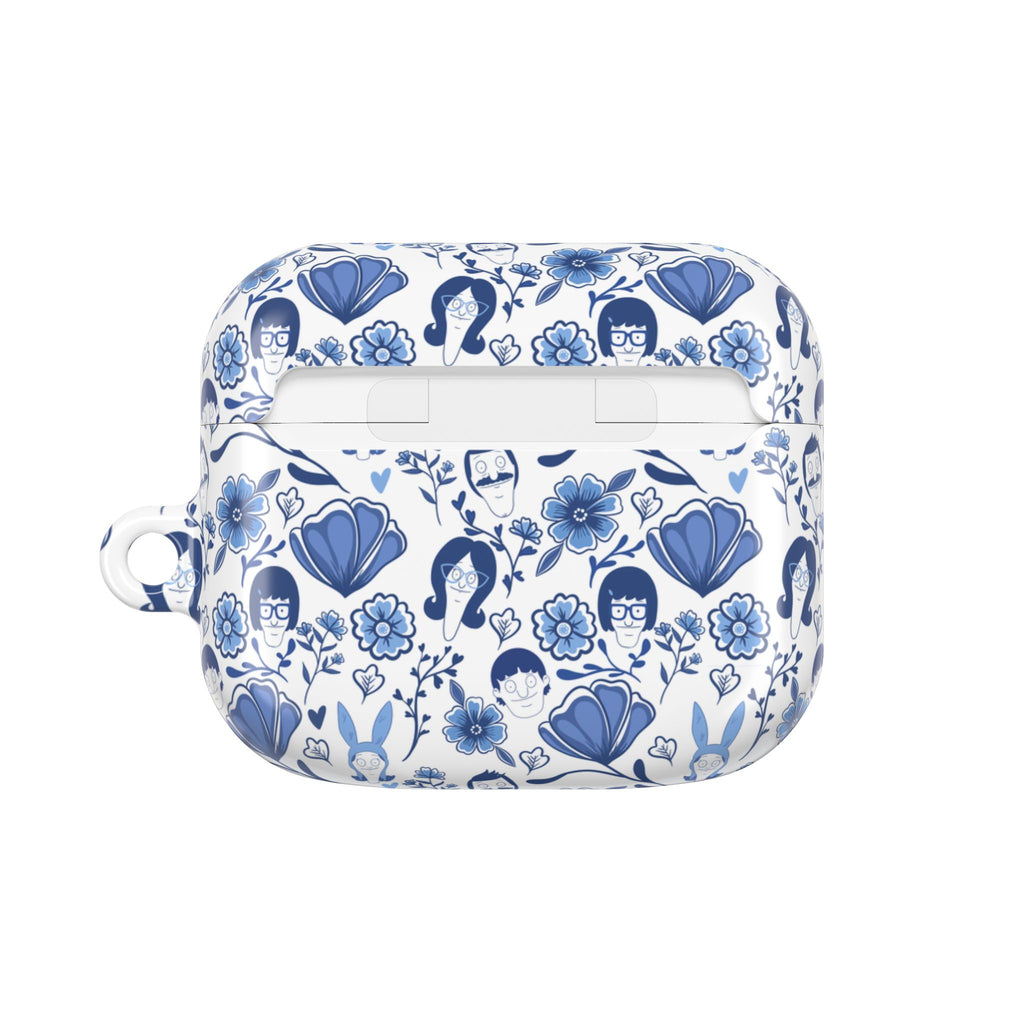 Bobs Burgers Inspired Floral AirPod Cases, Cute Earbud Holder, Blue Flower Protective Cover, Gift for Music Lovers, Trendy Tech Accessory