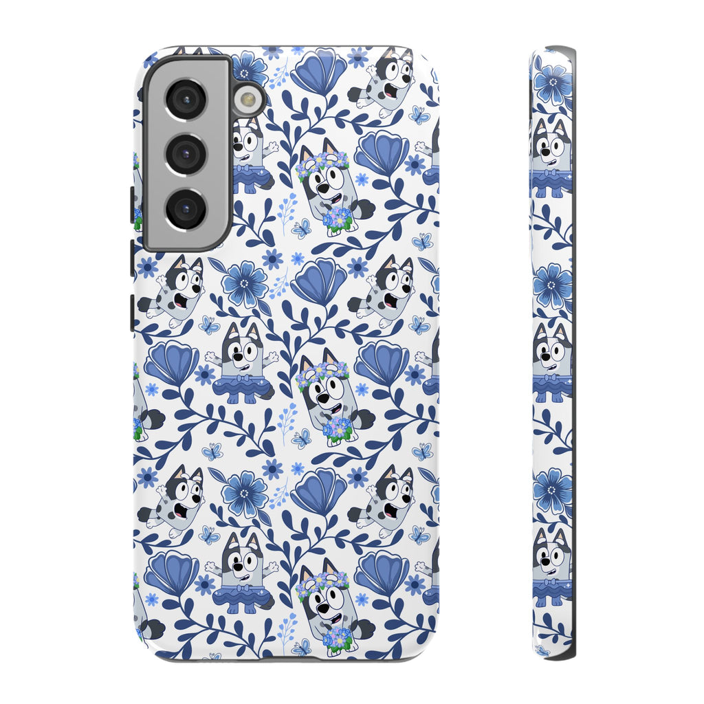 Cute Dog-Themed Phone Case, Floral Phone Cover, Gift for Dog Lovers, Pet Owner Accessories, Trendy Mobile Cases