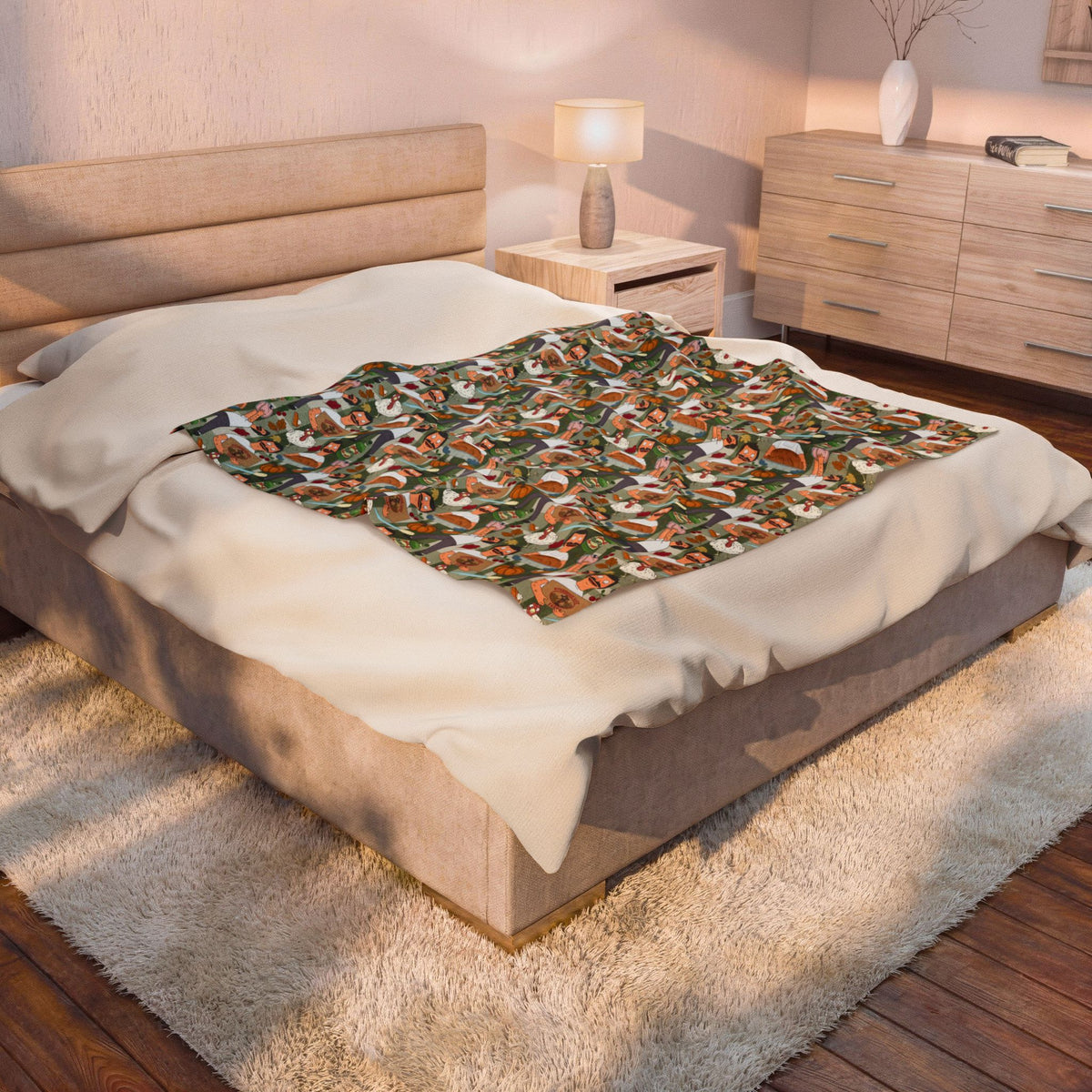 Plaid Thanksgiving with Bob Cozy Plush Blanket