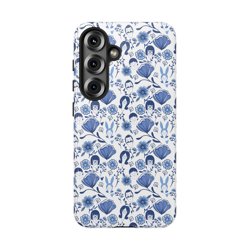 Bob's Burgers Inspired Blue Fine China Floral Tough Phone Case for iPhone, Google, and Samsung