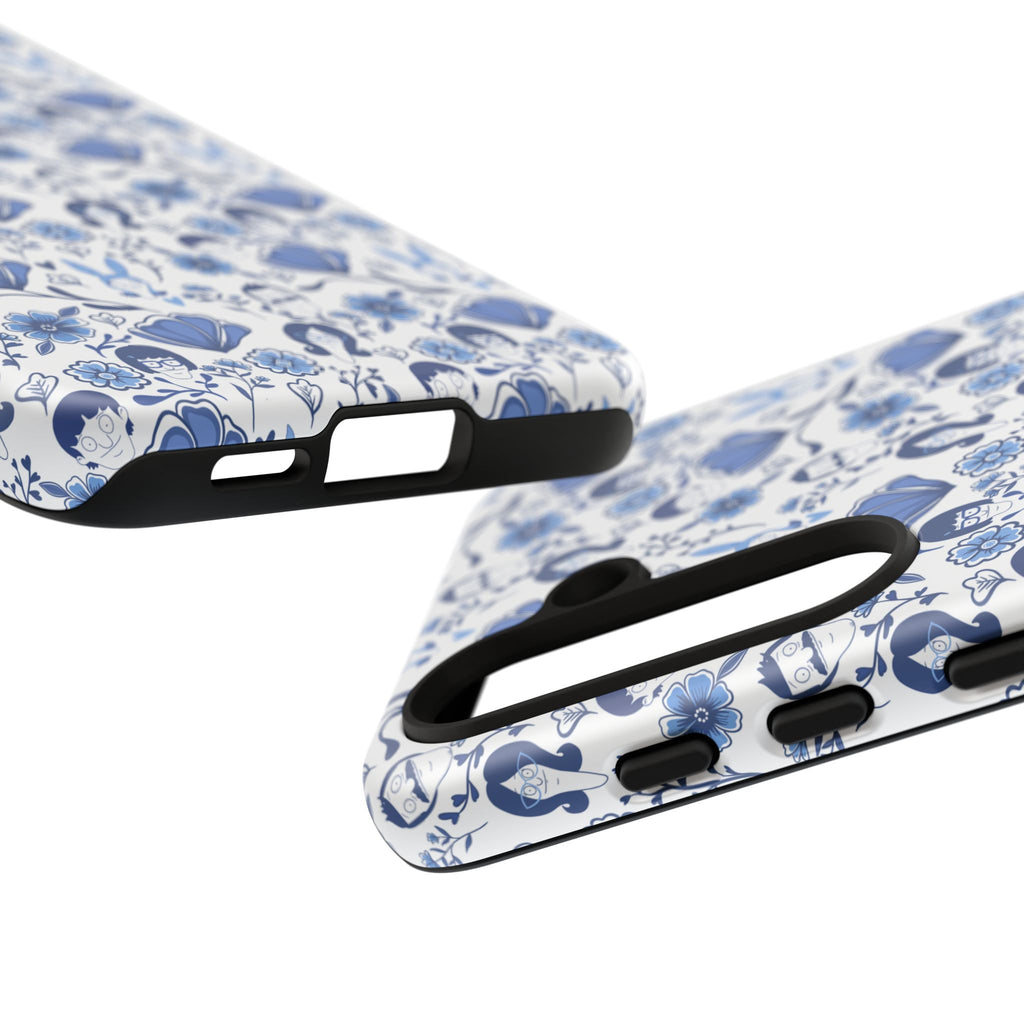 Bob's Burgers Inspired Blue Fine China Floral Tough Phone Case for iPhone, Google, and Samsung
