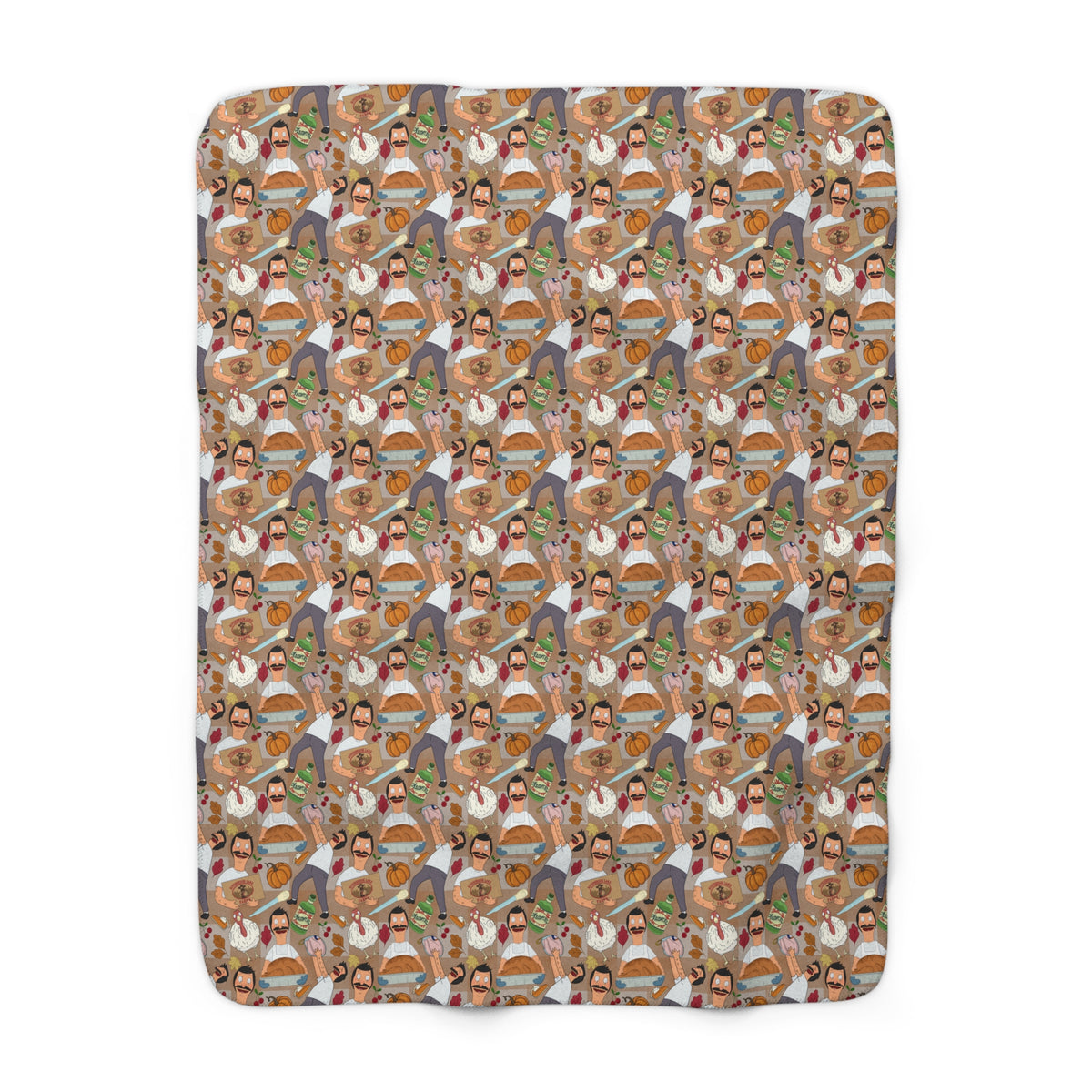 Gingham Thanksgiving Bob Sherpa Fleece Blanket