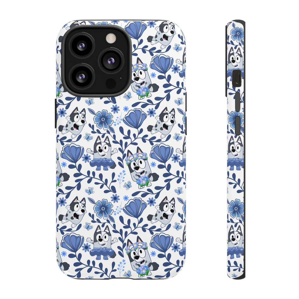 Cute Dog-Themed Phone Case, Floral Phone Cover, Gift for Dog Lovers, Pet Owner Accessories, Trendy Mobile Cases