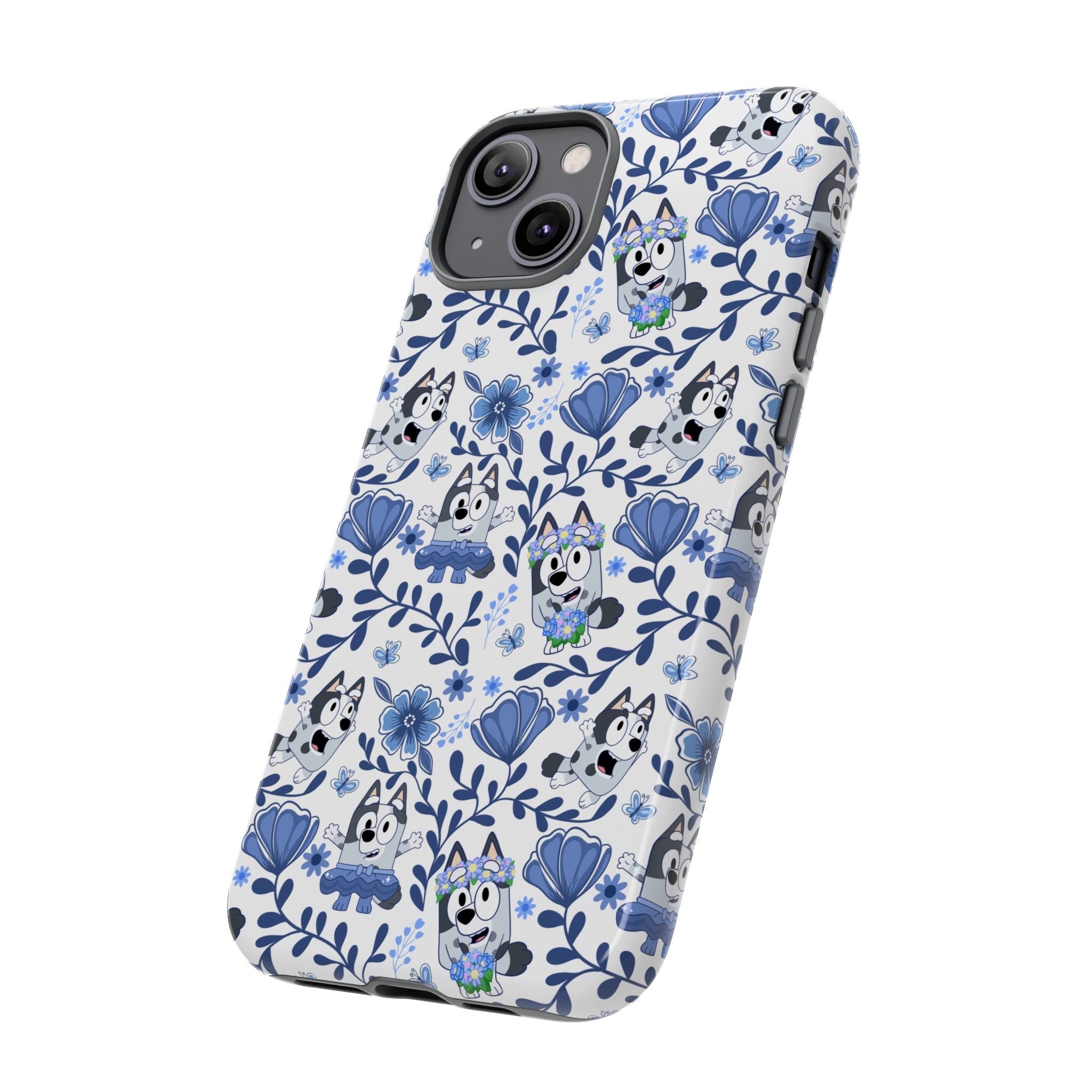 Cute Dog-Themed Phone Case, Floral Phone Cover, Gift for Dog Lovers, Pet Owner Accessories, Trendy Mobile Cases