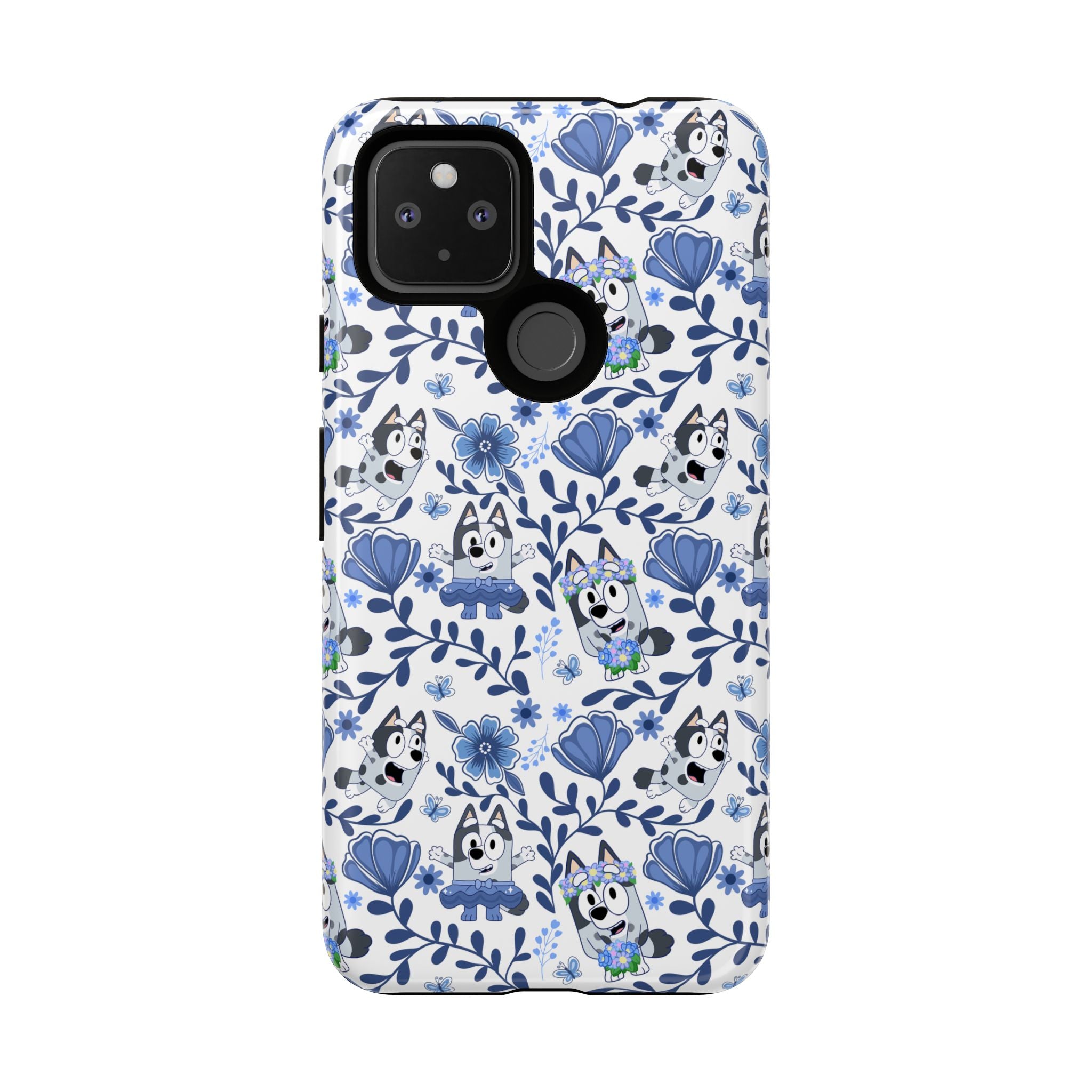 Cute Dog-Themed Phone Case, Floral Phone Cover, Gift for Dog Lovers, Pet Owner Accessories, Trendy Mobile Cases