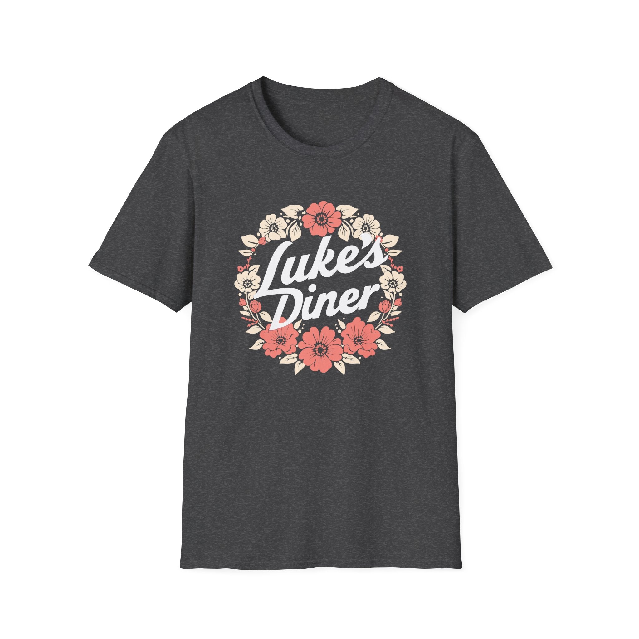 Floral Luke's Diner Inspired T-Shirt, Vintage Cafe Shirt, Gift for Friends, Unisex Casual Tee, Birthday Gift, Cozy Everyday Wear