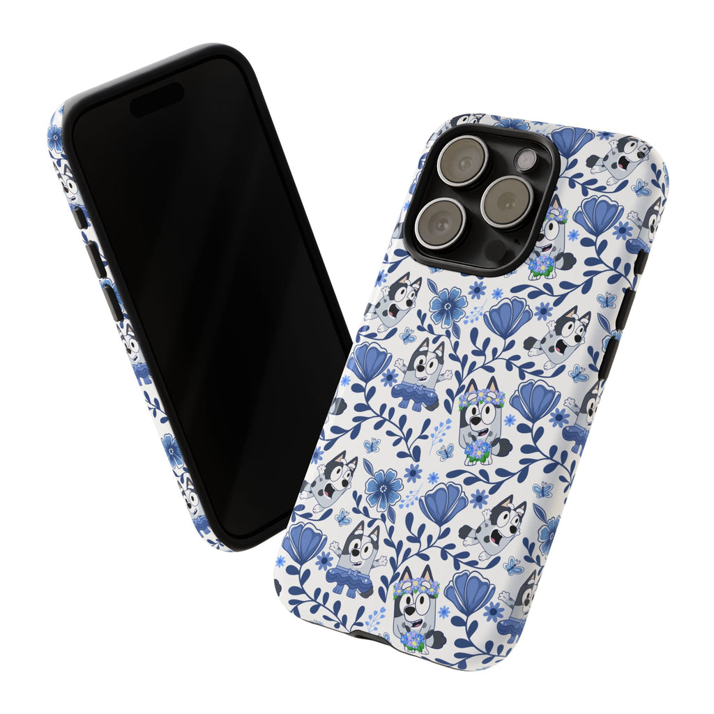 Cute Dog-Themed Phone Case, Floral Phone Cover, Gift for Dog Lovers, Pet Owner Accessories, Trendy Mobile Cases