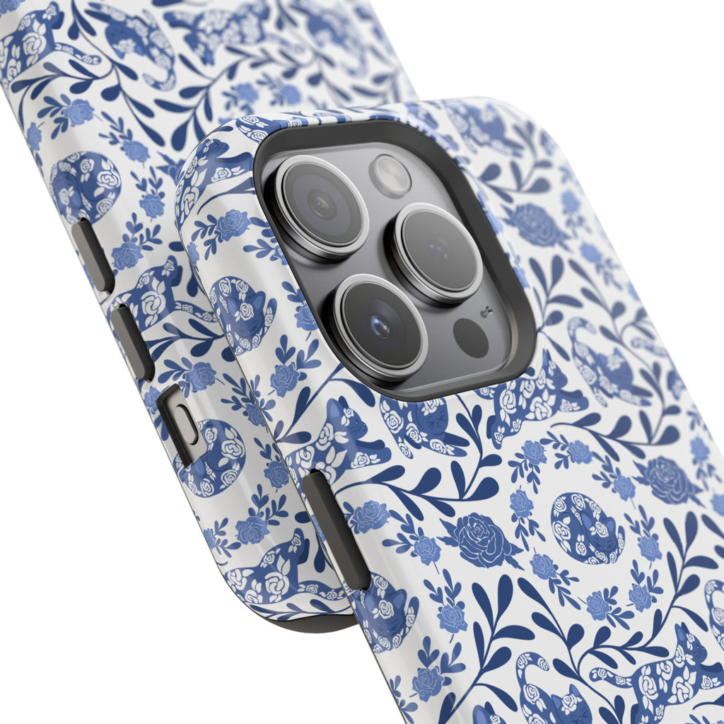 Floral Kitty Fine China iPhone Case  – Magnetic Impact-Resistant