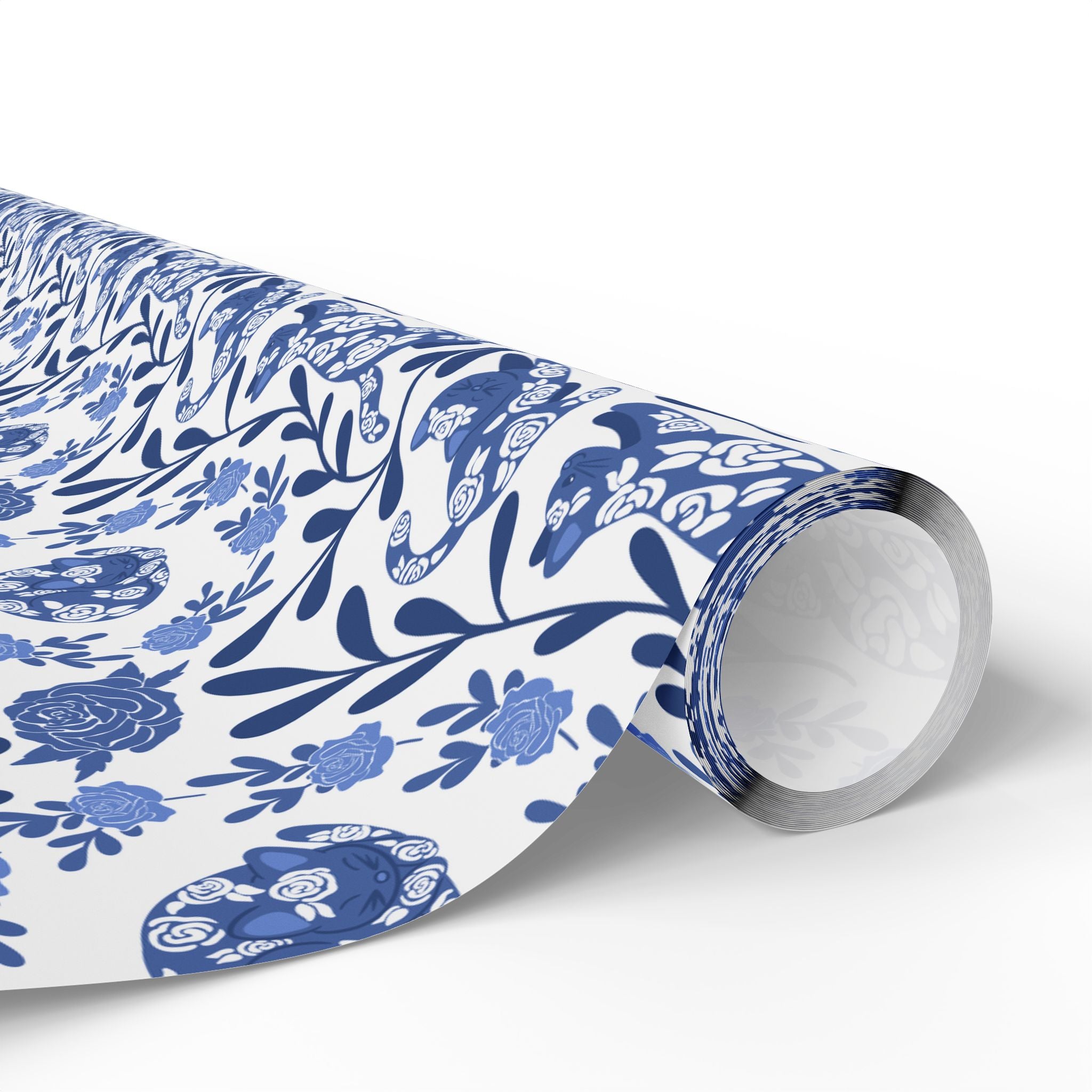 Floral Kitty Fine China Gift Wrap