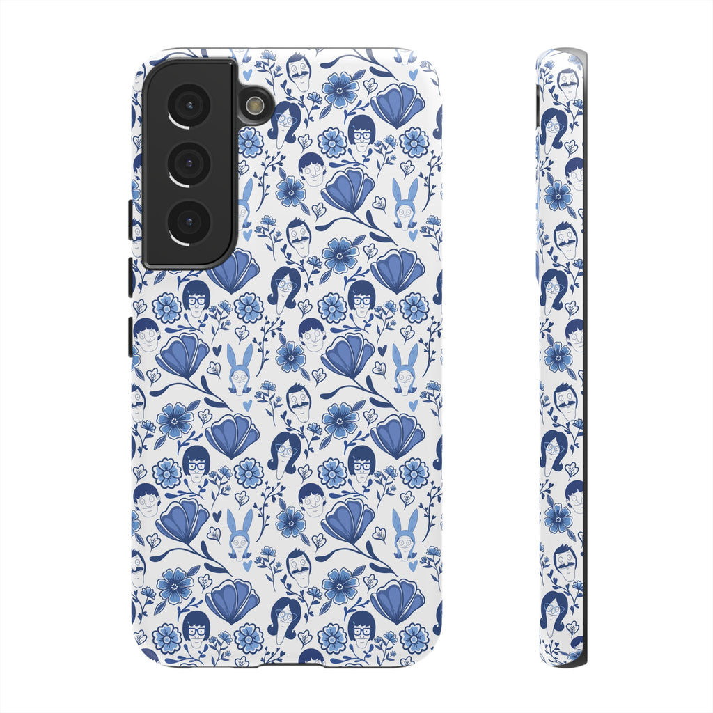Bob's Burgers Inspired Blue Fine China Floral Tough Phone Case for iPhone, Google, and Samsung