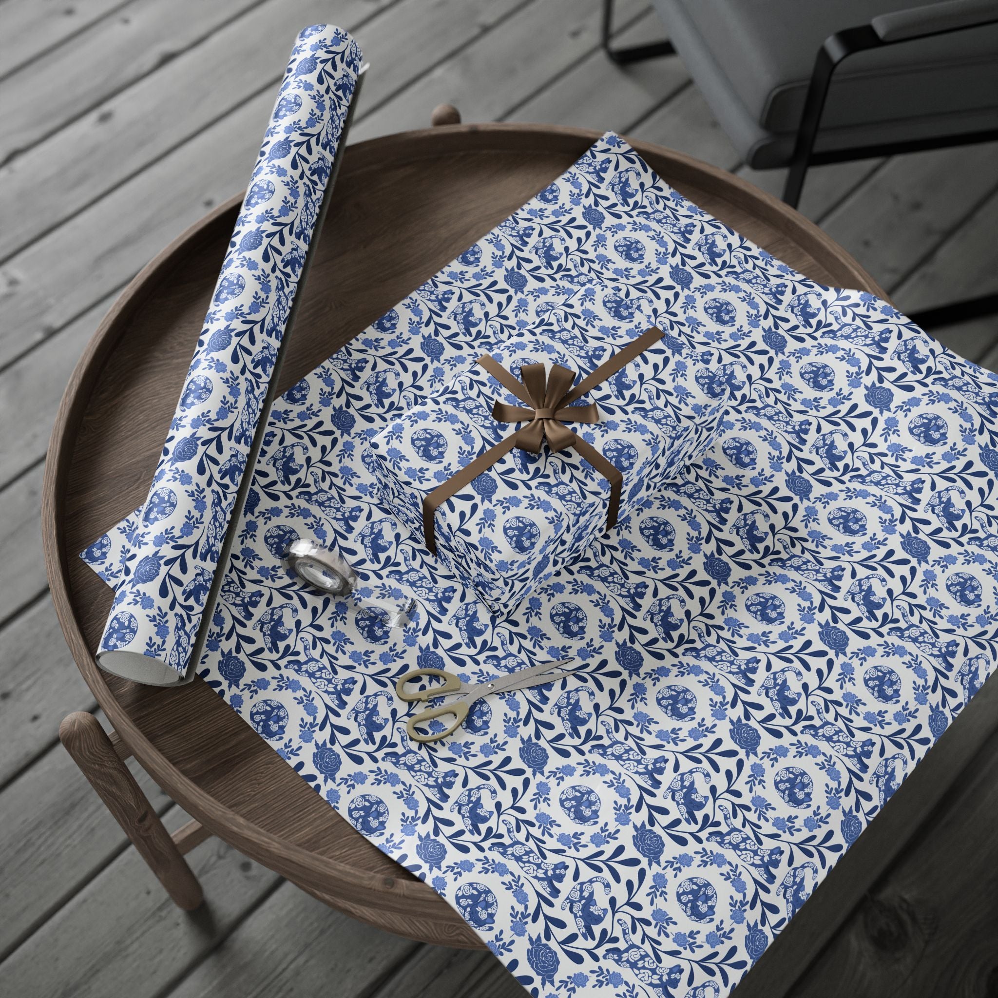 Floral Kitty Fine China Gift Wrap
