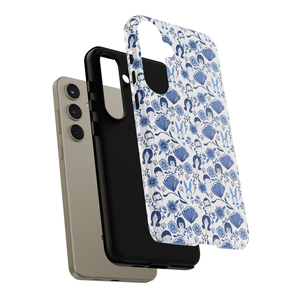 Bob's Burgers Inspired Blue Fine China Floral Tough Phone Case for iPhone, Google, and Samsung
