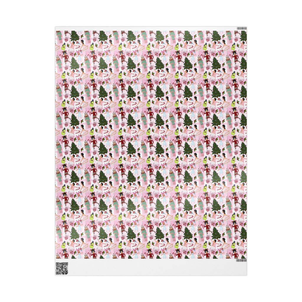 Belcher's Nutcracker Pink Plaid Gift Wrap