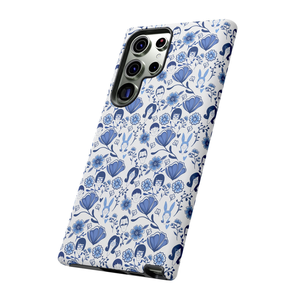 Bob's Burgers Inspired Blue Fine China Floral Tough Phone Case for iPhone, Google, and Samsung