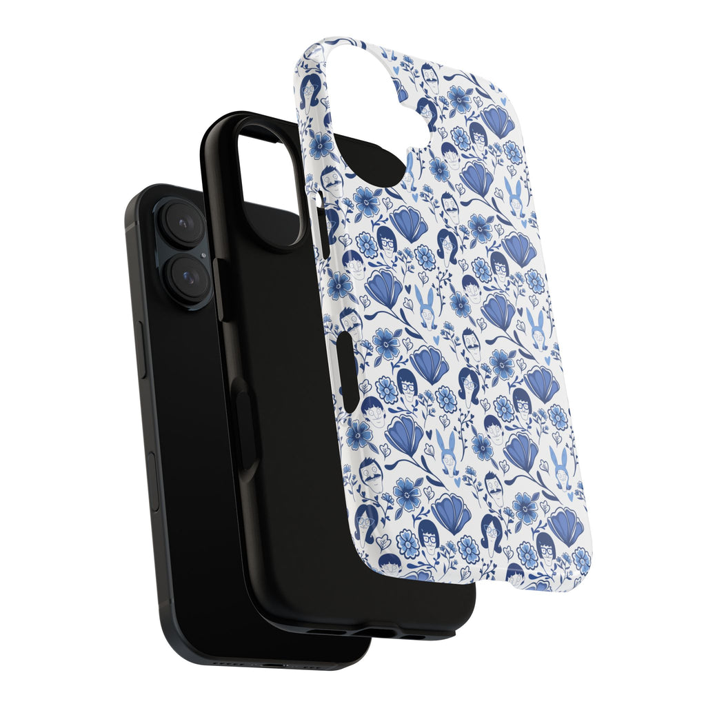 Bob's Burgers Inspired Blue Fine China Floral Tough Phone Case for iPhone, Google, and Samsung