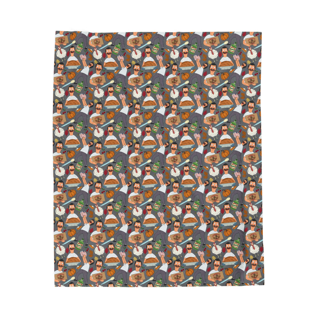 Gray Thanksgiving with Bob Cozy Plush Blanket