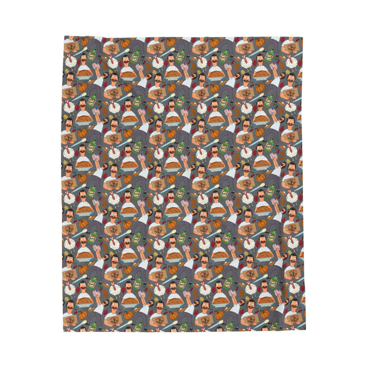 Gray Thanksgiving with Bob Cozy Plush Blanket