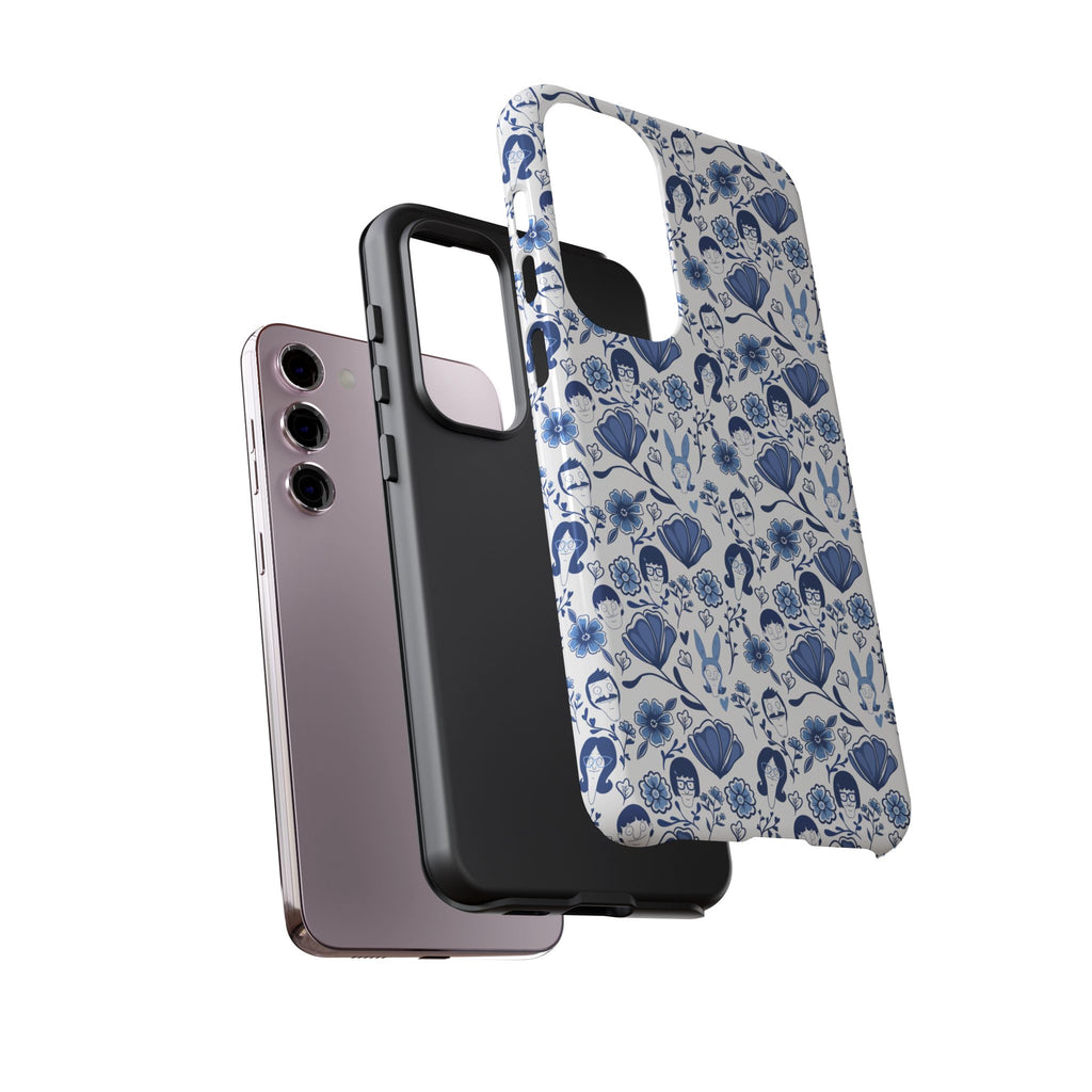 Bob's Burgers Inspired Blue Fine China Floral Tough Phone Case for iPhone, Google, and Samsung