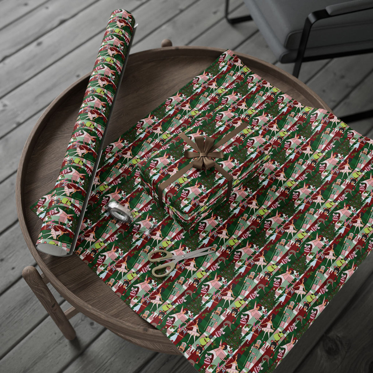 Belcher's Nutcracker Plaid Gift Wrap