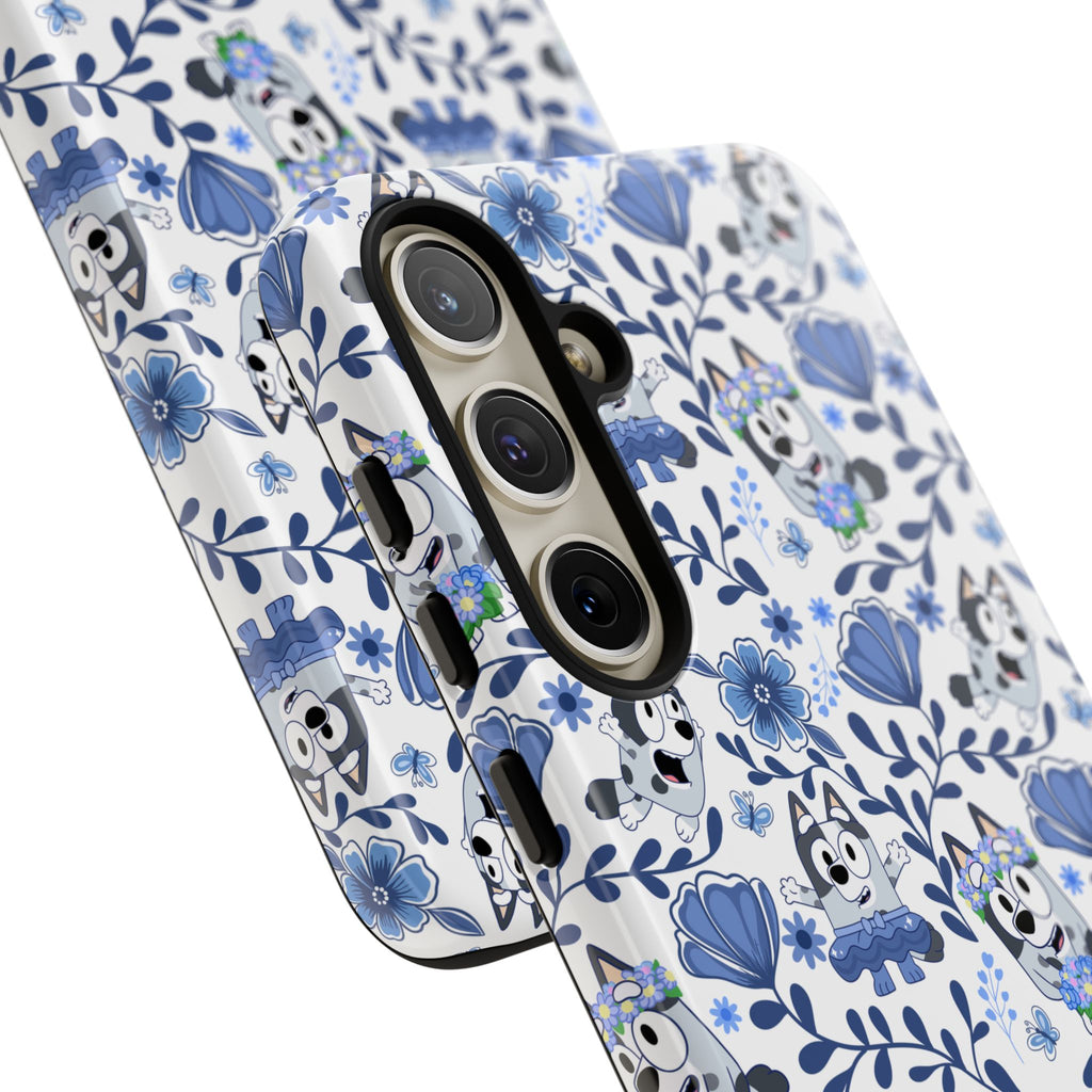 Cute Dog-Themed Phone Case, Floral Phone Cover, Gift for Dog Lovers, Pet Owner Accessories, Trendy Mobile Cases