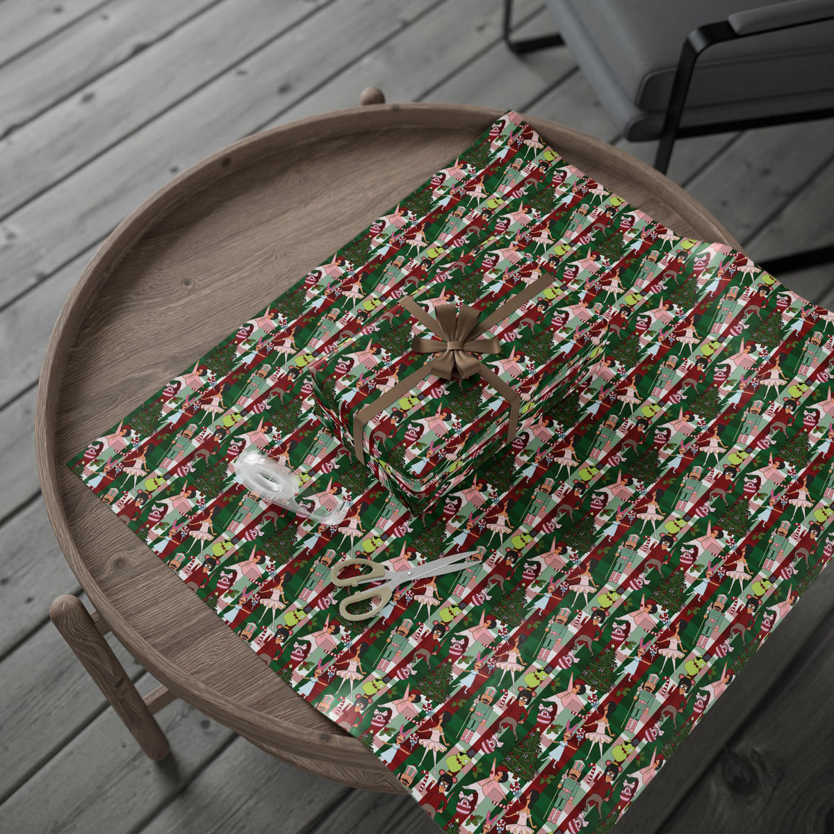 Belcher's Nutcracker Plaid Gift Wrap