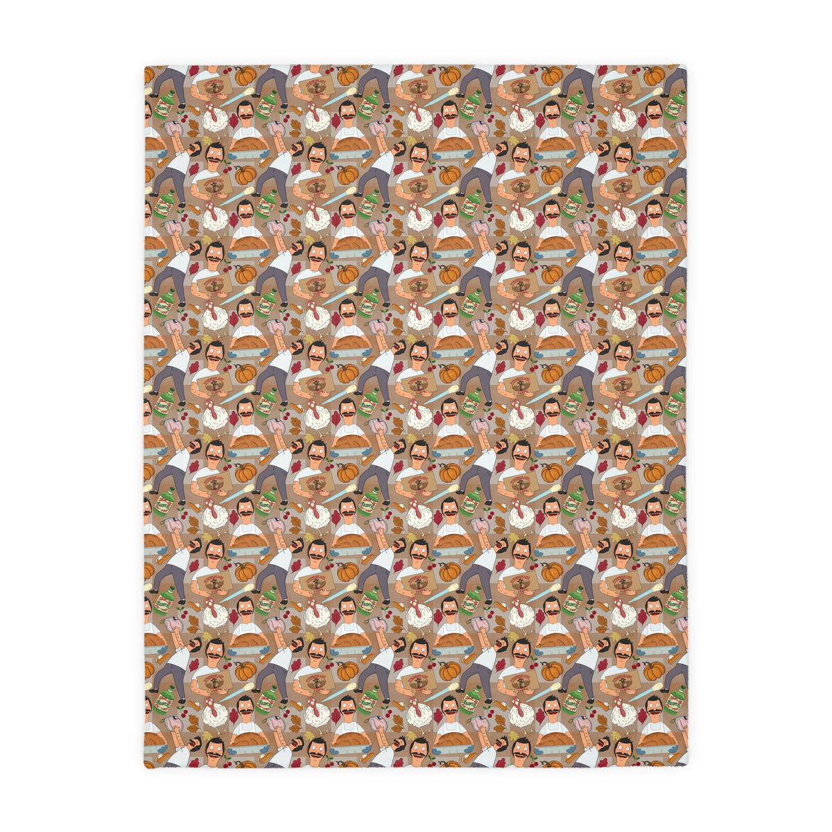 Gingham Thanksgiving Bob Velveteen Blanket (Double Side Print)