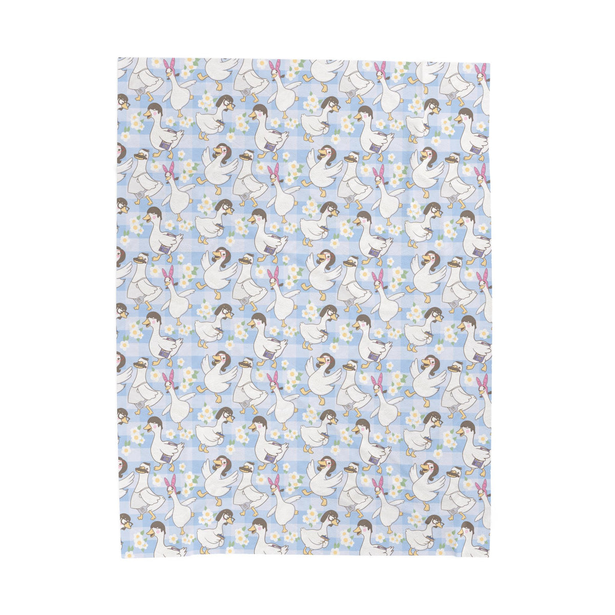 Belcher's Silly Goose Velveteen Plush Blanket — Soft Blue Fairy Tale Throw for Girls & Nursery