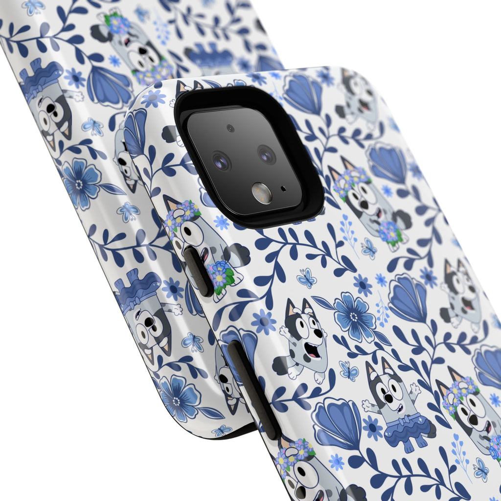 Cute Dog-Themed Phone Case, Floral Phone Cover, Gift for Dog Lovers, Pet Owner Accessories, Trendy Mobile Cases