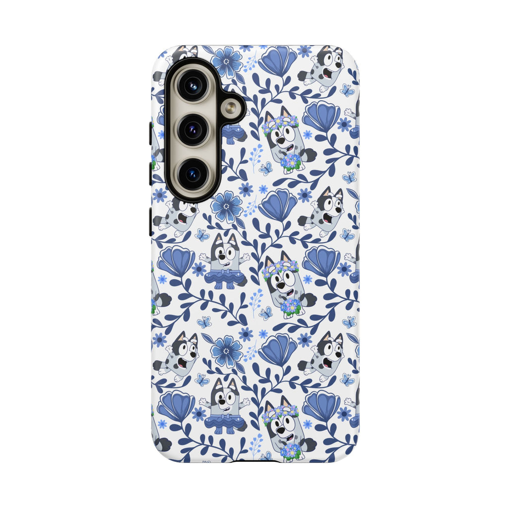 Cute Dog-Themed Phone Case, Floral Phone Cover, Gift for Dog Lovers, Pet Owner Accessories, Trendy Mobile Cases