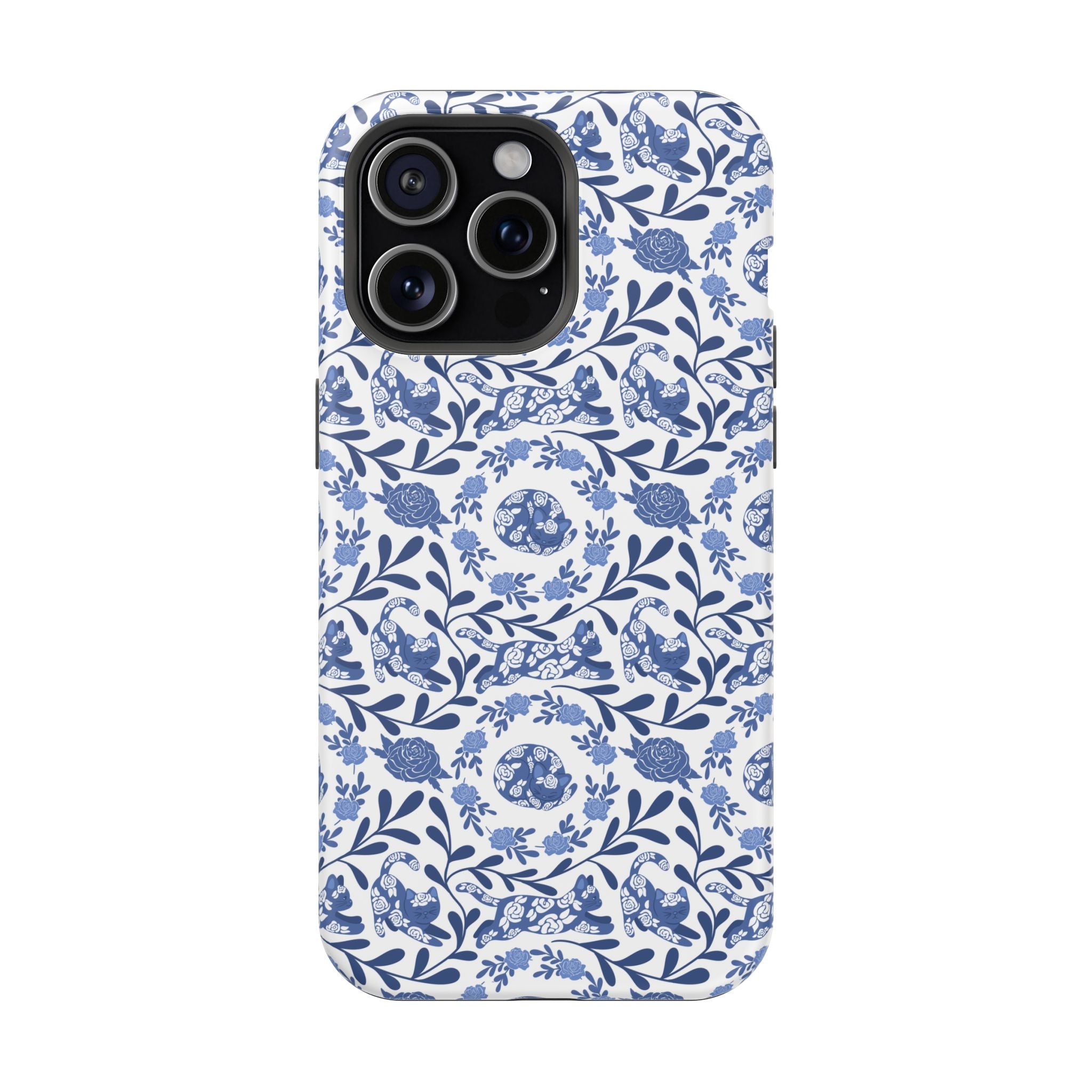 Floral Kitty Fine China iPhone Case  – Magnetic Impact-Resistant