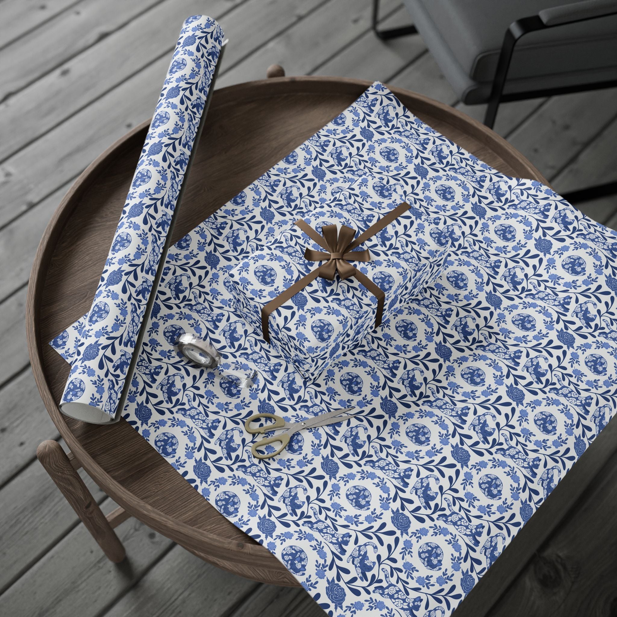 Floral Kitty Fine China Gift Wrap