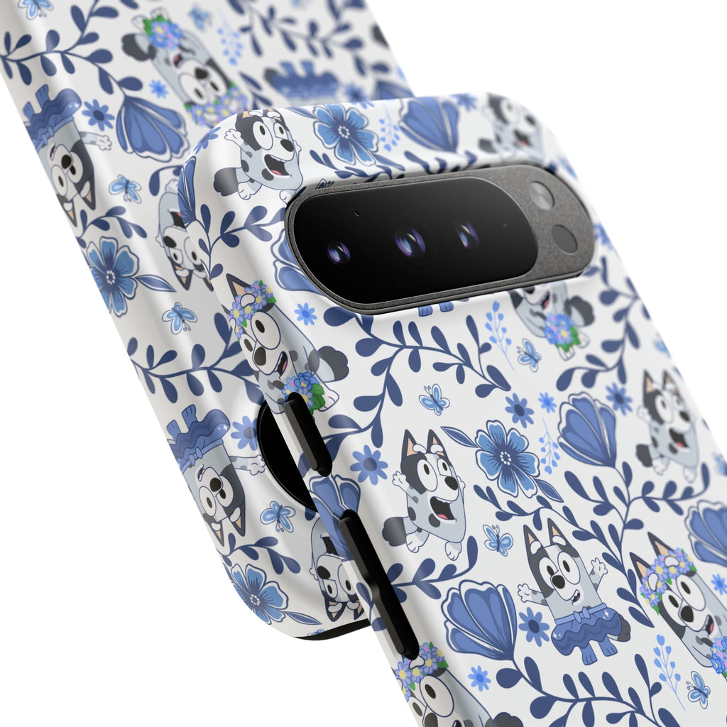 Cute Dog-Themed Phone Case, Floral Phone Cover, Gift for Dog Lovers, Pet Owner Accessories, Trendy Mobile Cases