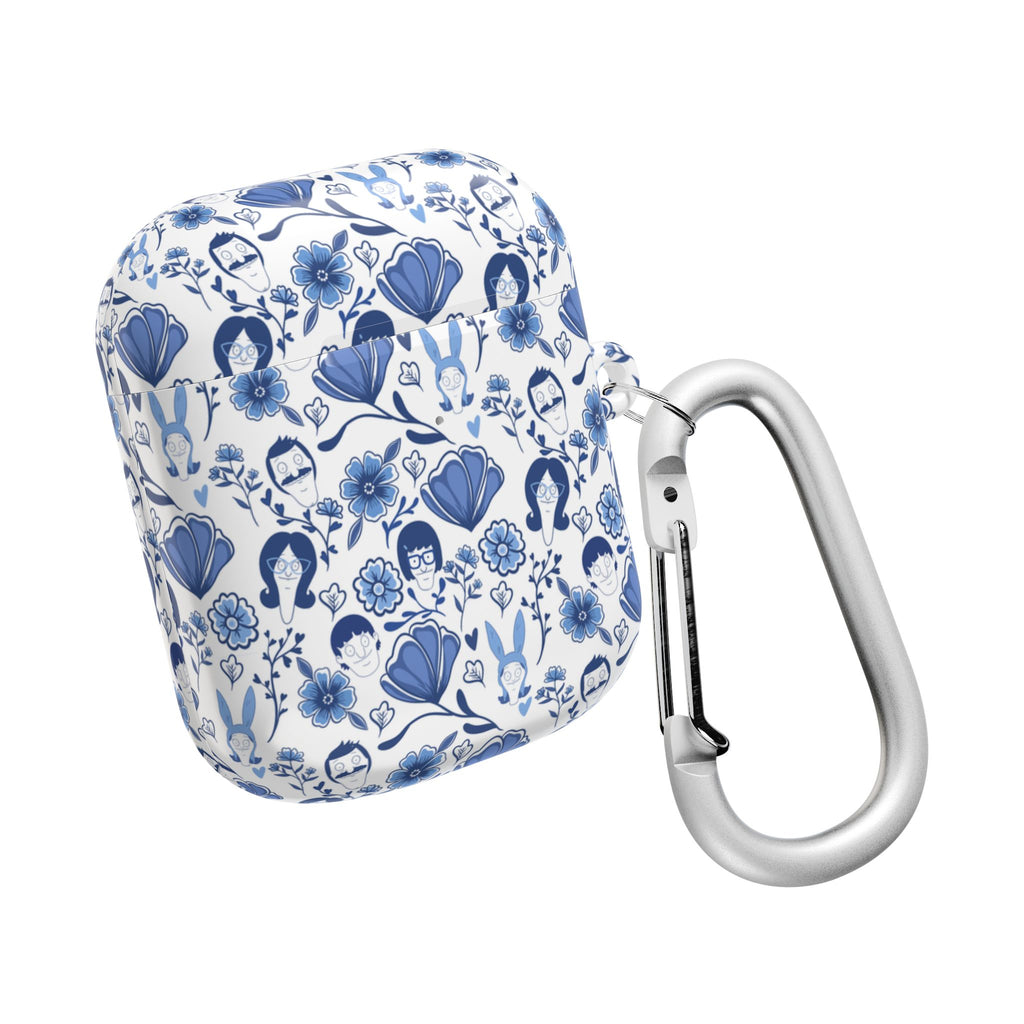 Bobs Burgers Inspired Floral AirPod Cases, Cute Earbud Holder, Blue Flower Protective Cover, Gift for Music Lovers, Trendy Tech Accessory