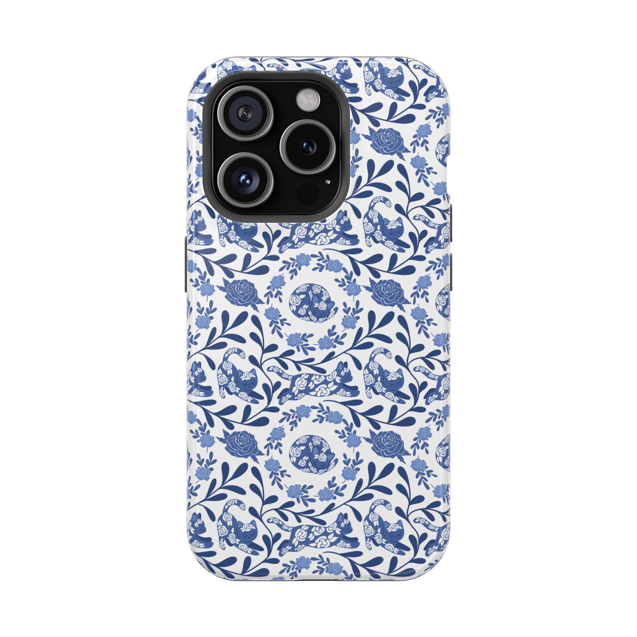 Floral Kitty Fine China iPhone Case  – Magnetic Impact-Resistant