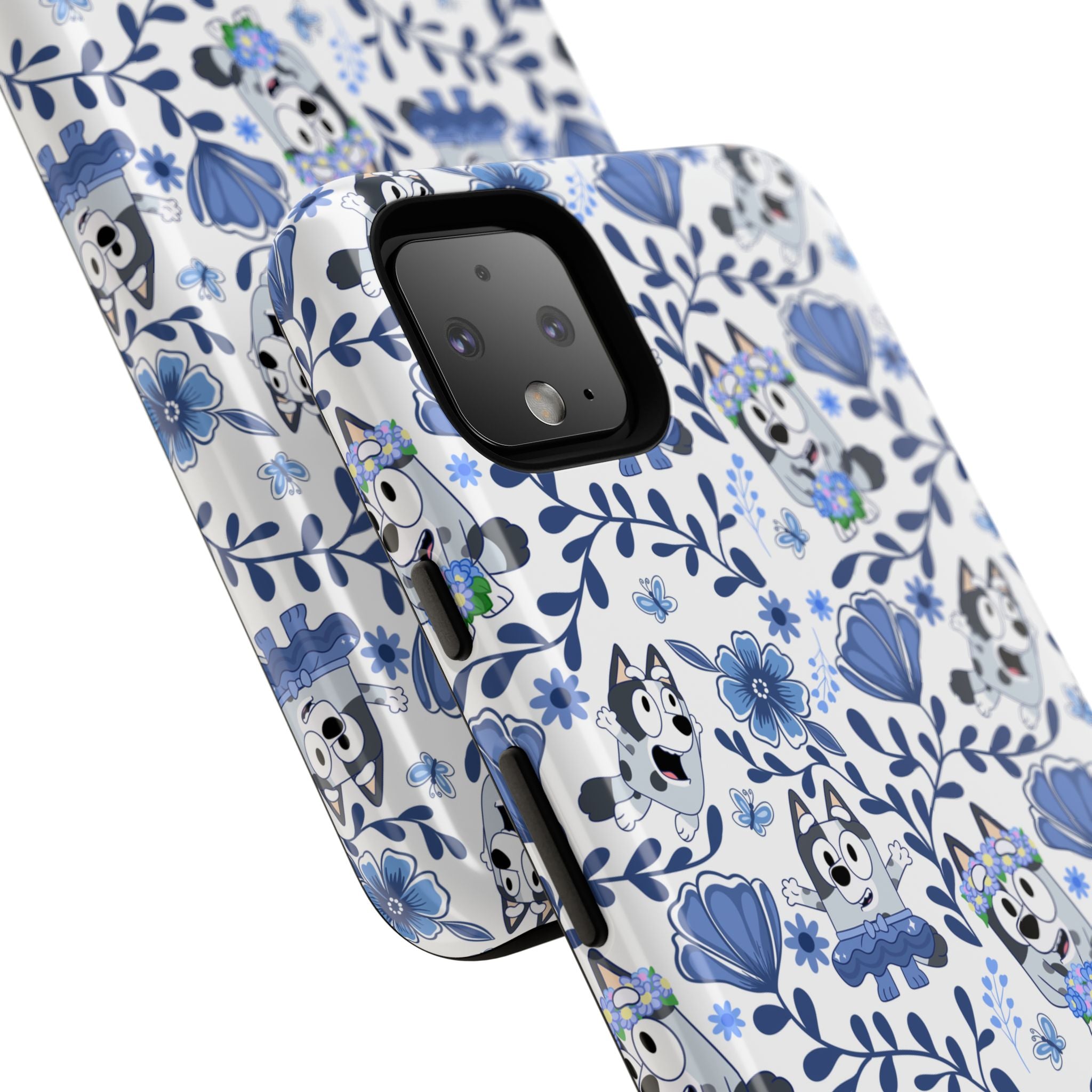Cute Dog-Themed Phone Case, Floral Phone Cover, Gift for Dog Lovers, Pet Owner Accessories, Trendy Mobile Cases