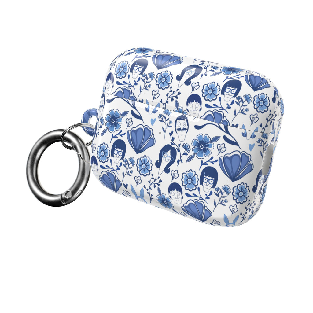 Bobs Burgers Inspired Floral AirPod Cases, Cute Earbud Holder, Blue Flower Protective Cover, Gift for Music Lovers, Trendy Tech Accessory