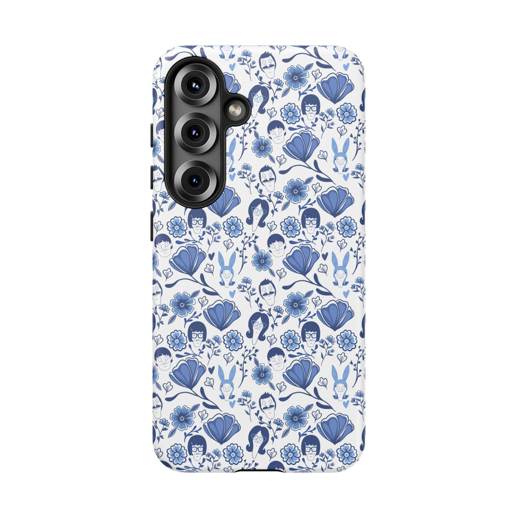 Bob's Burgers Inspired Blue Fine China Floral Tough Phone Case for iPhone, Google, and Samsung