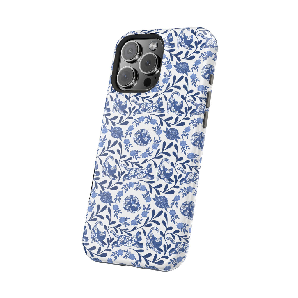Floral Kitty Fine China iPhone Case  – Magnetic Impact-Resistant